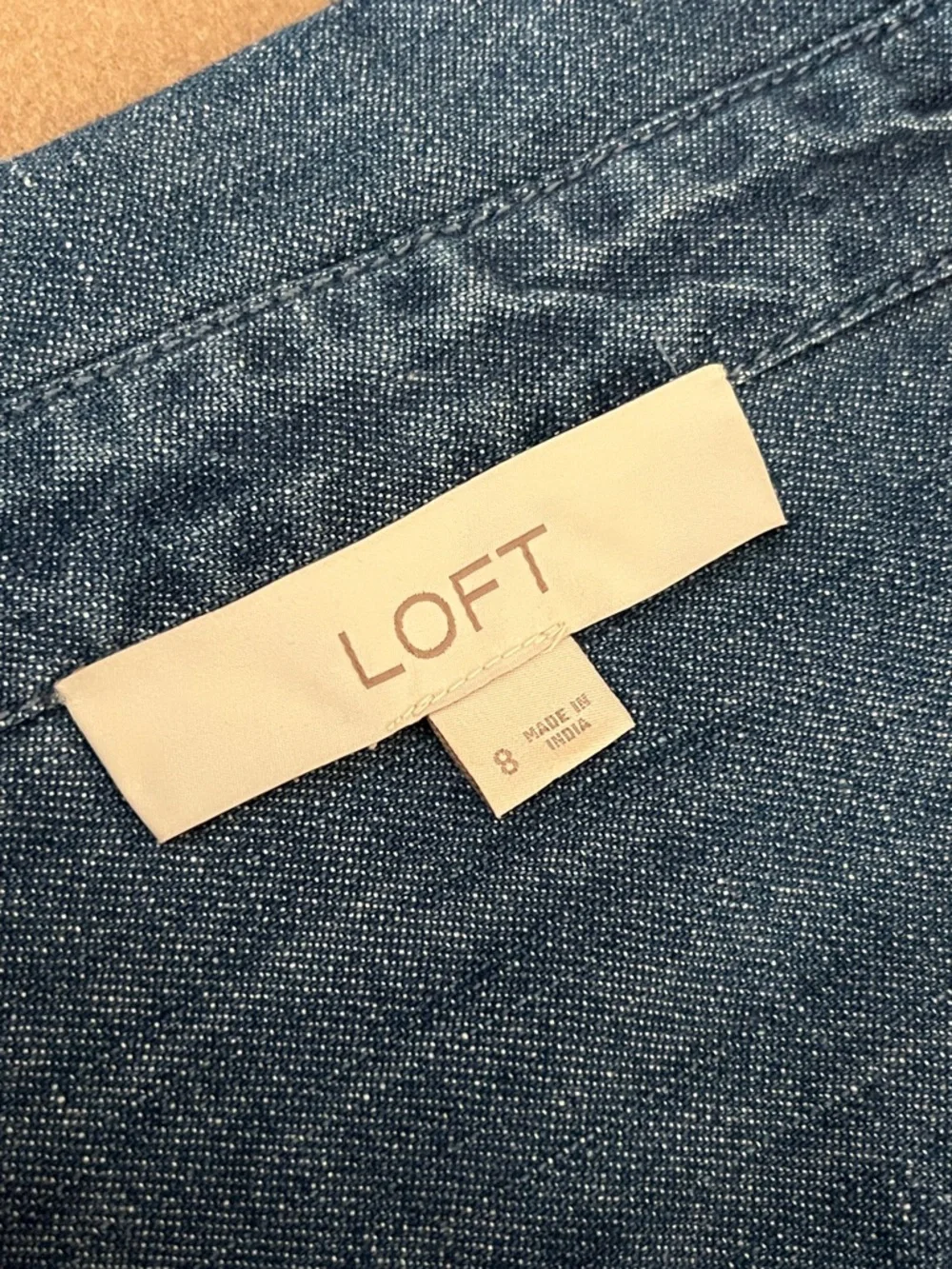 Loft Denim Chambray Seamed Midi Pocket Shirtdress - 8 - Picture 7 of 10